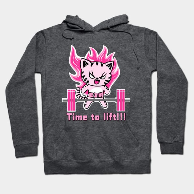 Weight lifting cat, gym girl, fitness girl Hoodie by TimAddisonArt